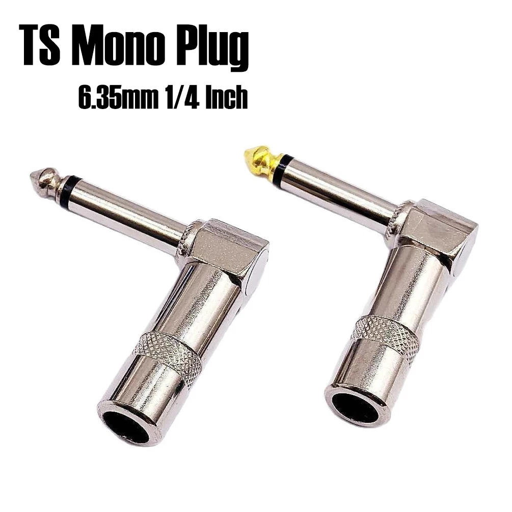 1PCS Right Angle 6.35mm 1/4 Inch TS Mono Plug Audio 1/4