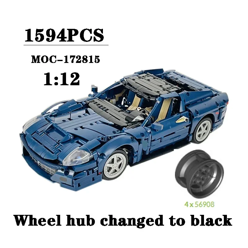 

Building Block MOC-172815 Racing Supercar 1:12 Proportion Assembly Model 1594PCS Puzzle Education Birthday Christmas Toy Gift