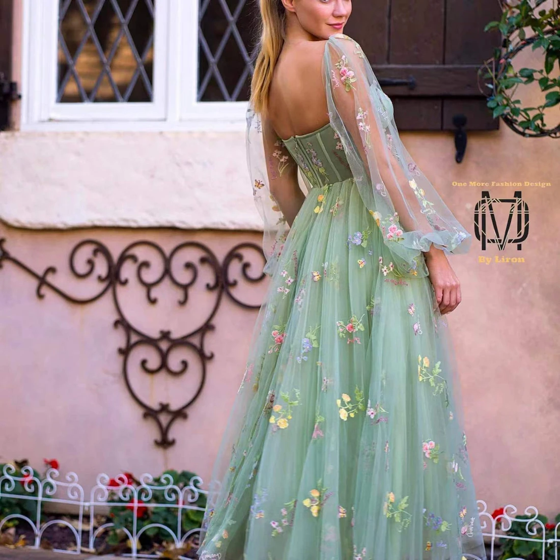 Lace Wedding Dress Green A-line Vestidos De Novia customized