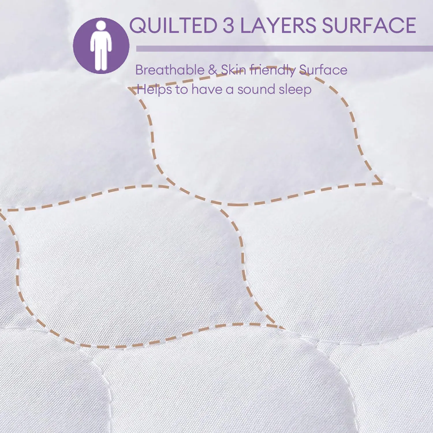 2pcs Pillow Protectors with Zipper Noiseless Pillow Cover 48x74cm Pillow Cases Machine Washable
