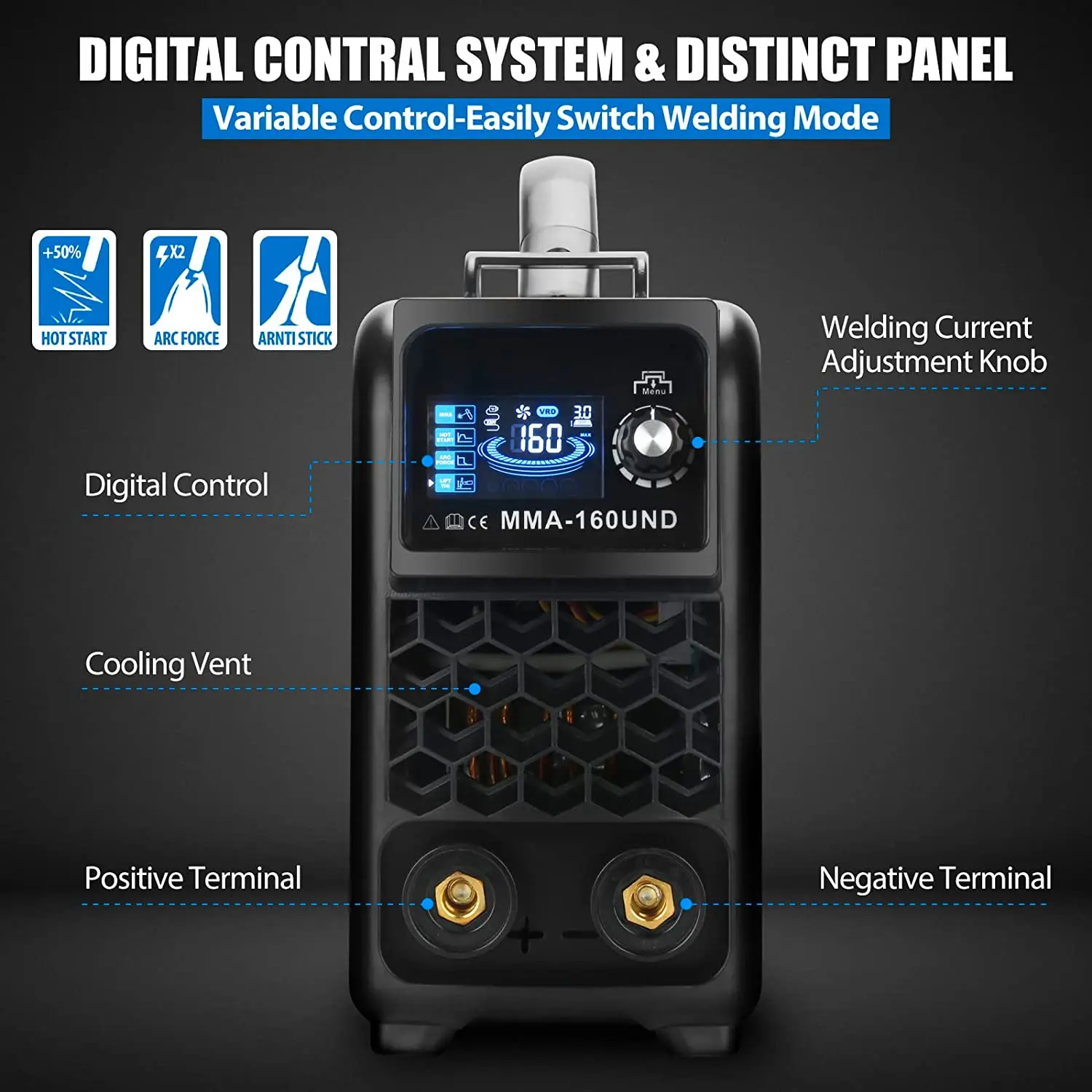 2025 جديد جودة عالية 220 فولت MMA160amp دليل المعادن قوس لحام Igbt المحمولة الكهربائية آلة لحام للعاكس #4