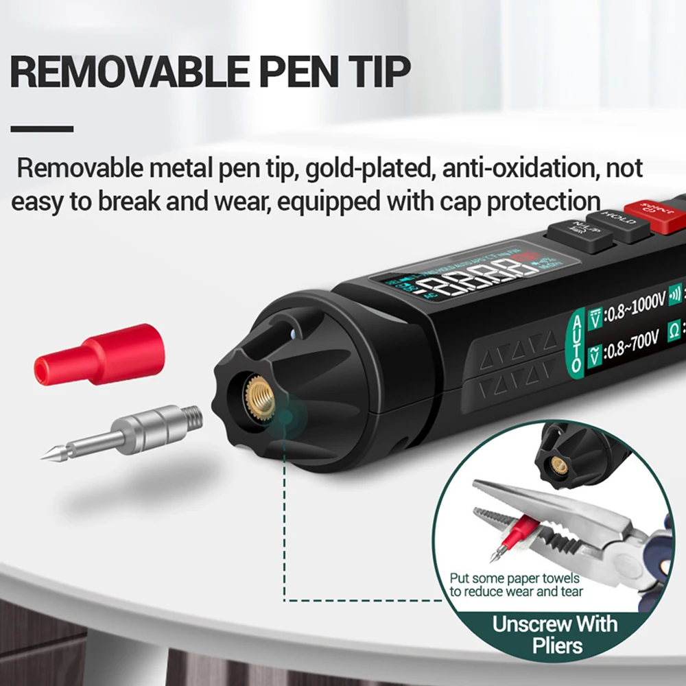 Voltage Tester LCD Display Voltage Detector Non Contact AC Voltage Sensor Pen Live Wire Check Breakpoint Locate