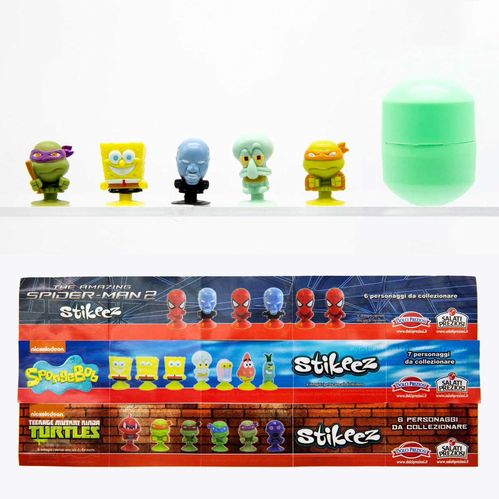 Stikeez Gashapon Capsule Toy Spider-man Adolescenti Mutanti Tartarughe Ninja Mini Figure SpongeBobs Ventosa Figurine Regali per bambini