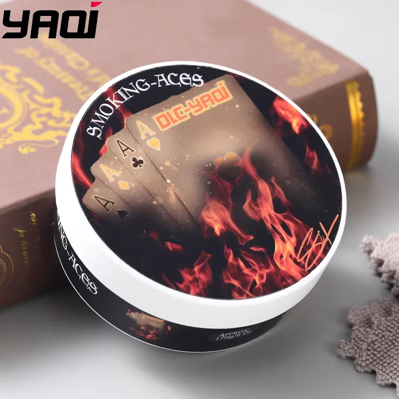 2026年yaqi新デザイン-スモーキングエース-アティザン-170g-メンズシェービングソープ-高品質保湿＆鎮静フォーミュラ