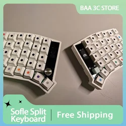 Sofle Split Keyboard Bluetooth Dual Mode Zmk Scheme RGB Hot Swap Custom with View Directional Rocker Knob Screen Keyboard