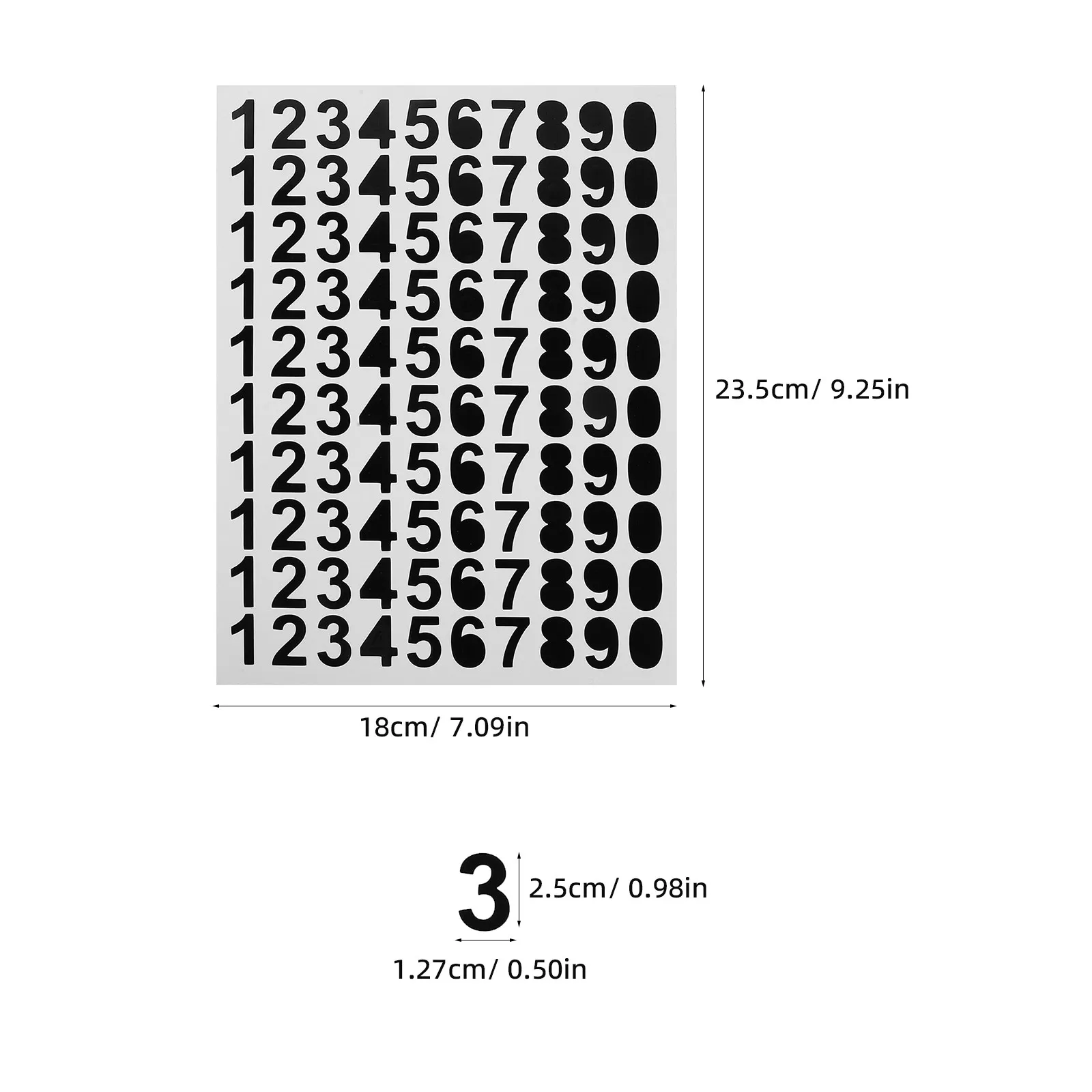 Waterproof Self-Adhesive Address Numbers Stickers – 10 Sheets Bold Outdoor Mailbox, Door & Trash Can Decals