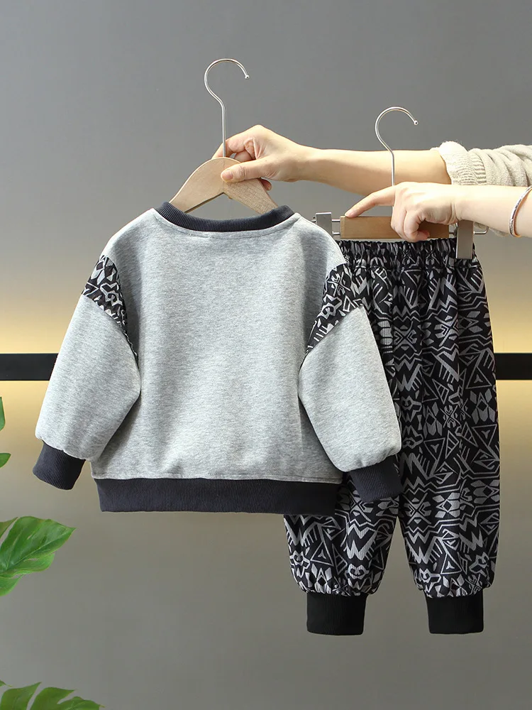 Casual Children Outfit 2-10Years Boys Fashion Sweatshirts and Pants 2pcs Clothes Set Spring Autumn Toddler Boys Sporty Suit