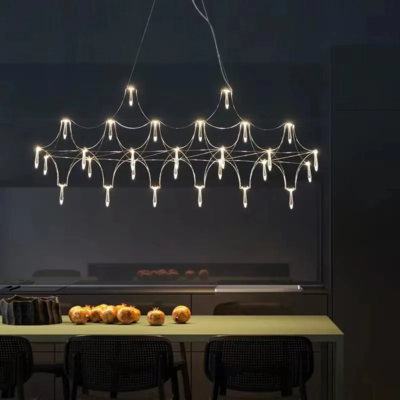 

Postmodern lobby front desk pendant light minimalist design bar dining table LED crystal pendant light