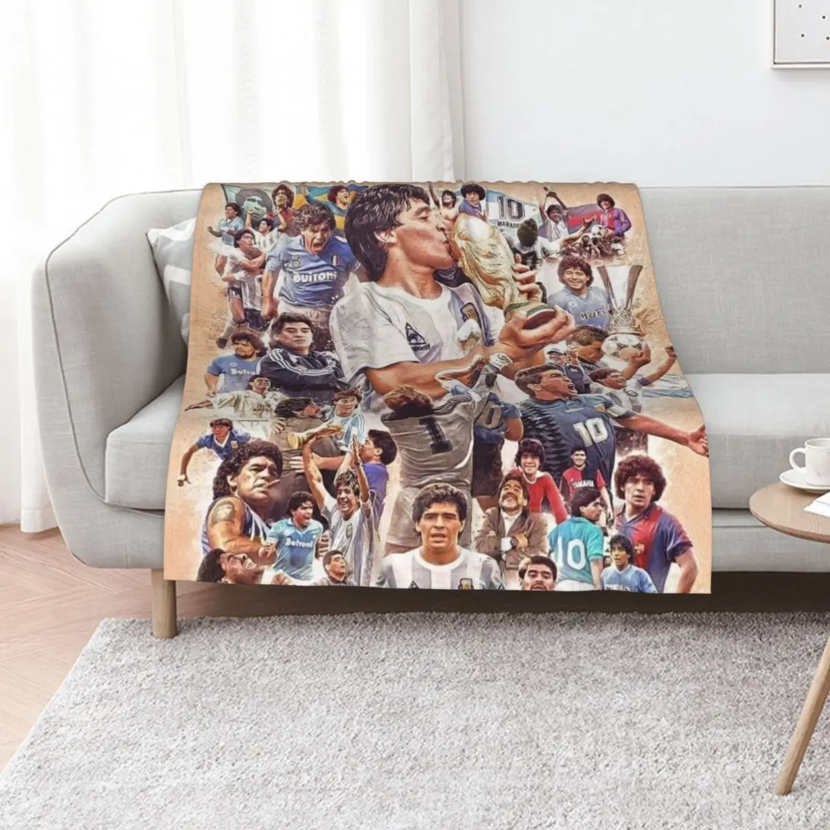 

Soccer Players #7 Throw Blanket Luxury for winter Blankets For Bed Beach Blankets