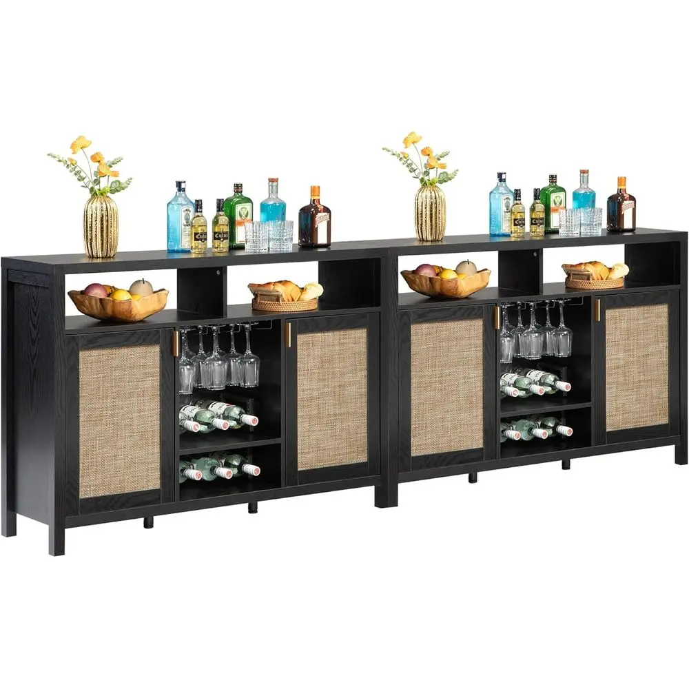 

Contemporary 102 Sideboard Cabinet with Storage, Ideal for Wine and Liquor, Perfect for Dining and Living Spaces in Black
