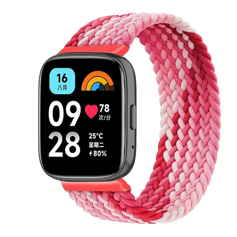 Braided Solo Loop Strap For Redmi Watch 3 lite Nylon Band For Xiaomi Watch3 Active Wristband Elastic Weave Bracelet Correa Belt