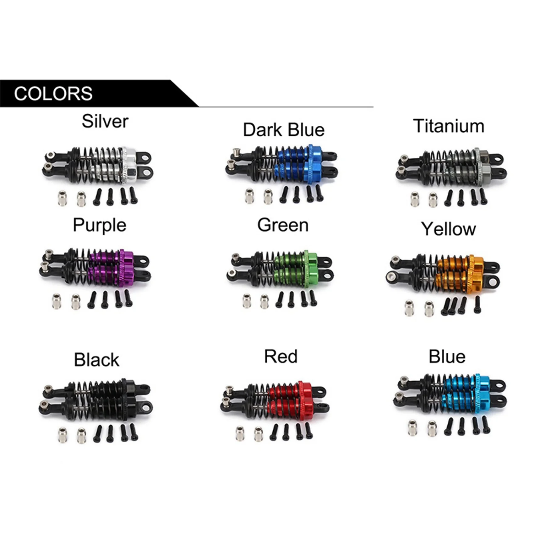 MACH-4 Uds amortiguador de 65Mm para coche Rc 1/18 Wltoys A959 A969 A979 K929 Hpi Hsp Traxxas Losi Tamiya, púrpura