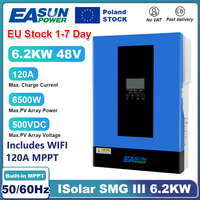 EASUN 6.2KW 3.2KW Hybrid Solar Inverters 12V 24V 48V Built-in 120A MPPT Solar Charger Off Grid Solar Inverter 2KW Support WIFI