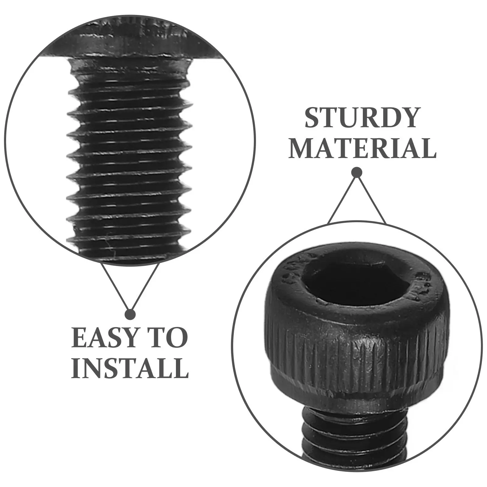 50Pcs Hex Socket Cap Screws High Strength Carbon Steel Fasteners M5x10 Office Chair Repair Set Machine Screws Hardware Kit