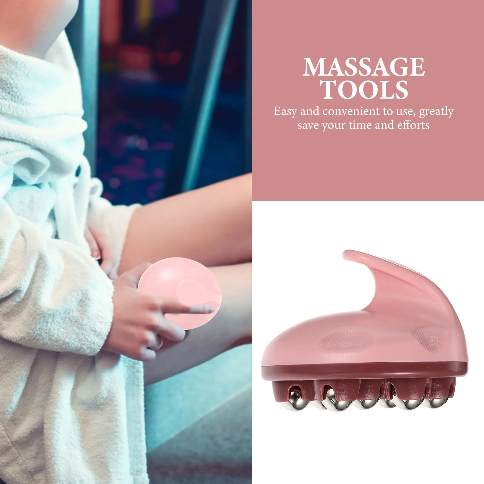 

Massage Roller Ball Foot Hand Back Acupoint Professional Reusable Tools Pink Small Body Care Blood Circulation Health Fatigue