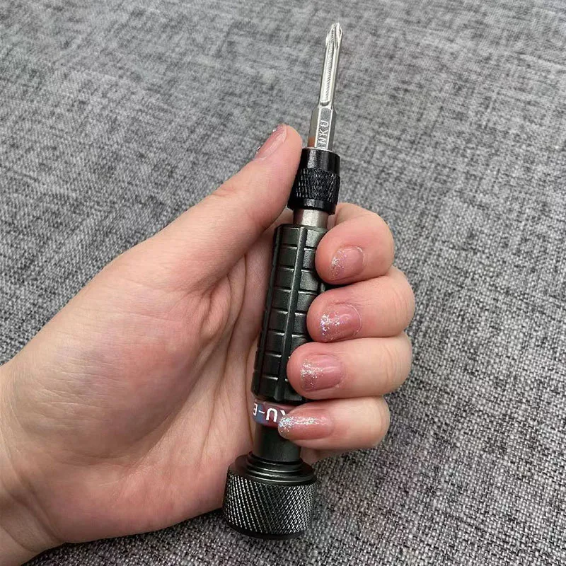 Mini cacciavite con manico in lega di alluminio testa cacciavite esagonale da 6.35mm strumento di riparazione multifunzionale autobloccante universale