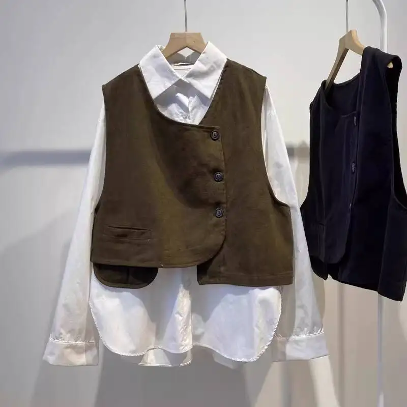 

2026 Spring New Japanese Style Vest For Women Vintage Cargo Loose Sleeveless Gilet Jacket Match Shirt Outwear Casual Streetwear