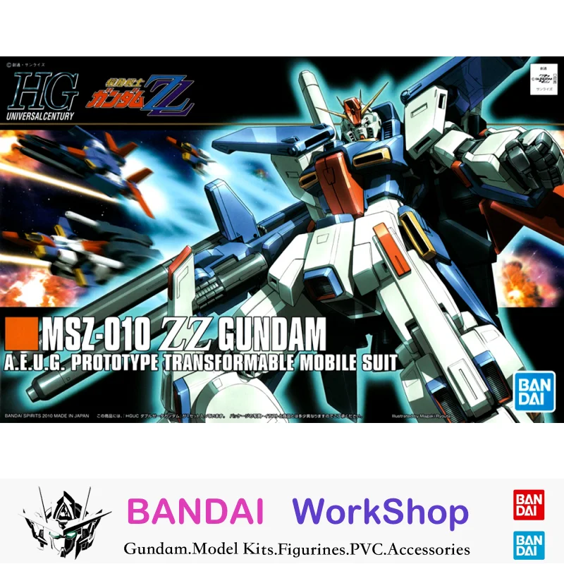 

Bandai Original 1/144 HGUC MSZ-010 ZZ GundamAction Figure Assembly Model Kit Collectible Gifts