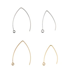 20pcs/lot Stainless Steel Anti Allergy V Shape Earring Hooks Hypoallergenic Earrings Clasp Wire For Diy Jewelry Making Findings