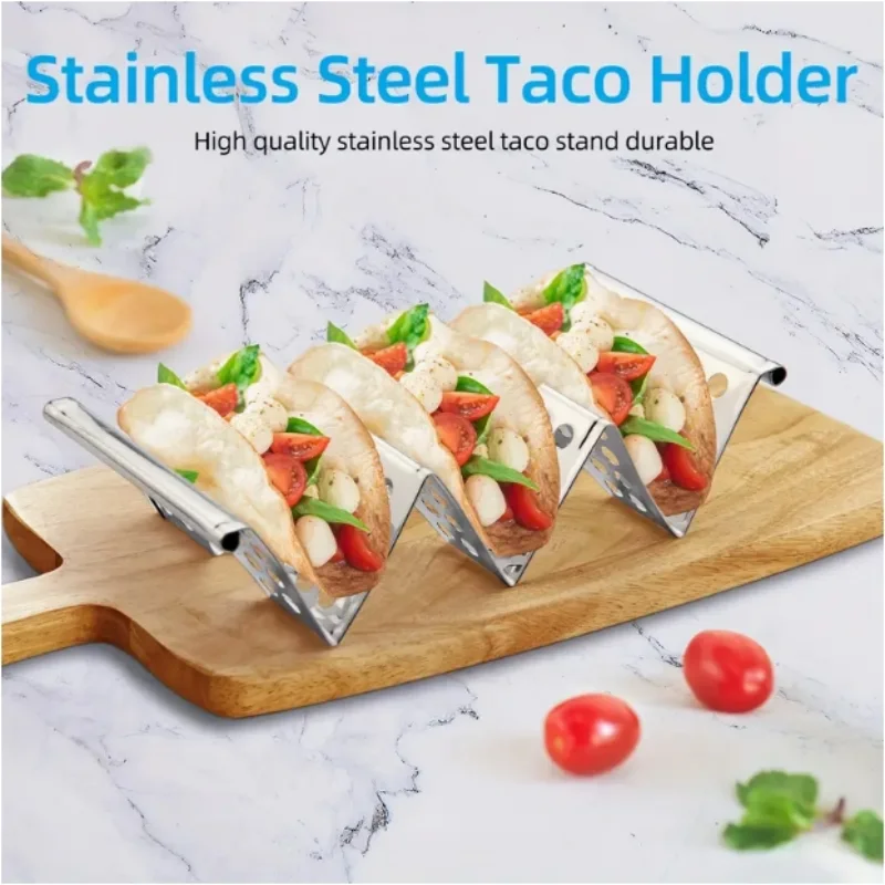 Taco Stand Stainless Steel Holder Each Can Hold 3 Taco Stand For Party Food Rack Kitchen Tools Corn Roll Rack And Pancake Rack