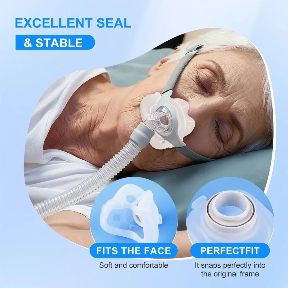 CPAP Face Mask Anti Snoring Mouth Nasal Mask Respirator Comfort Cover Quiet Improve Sleep Apnea Ventilator For AirFit F40 Masks view 4