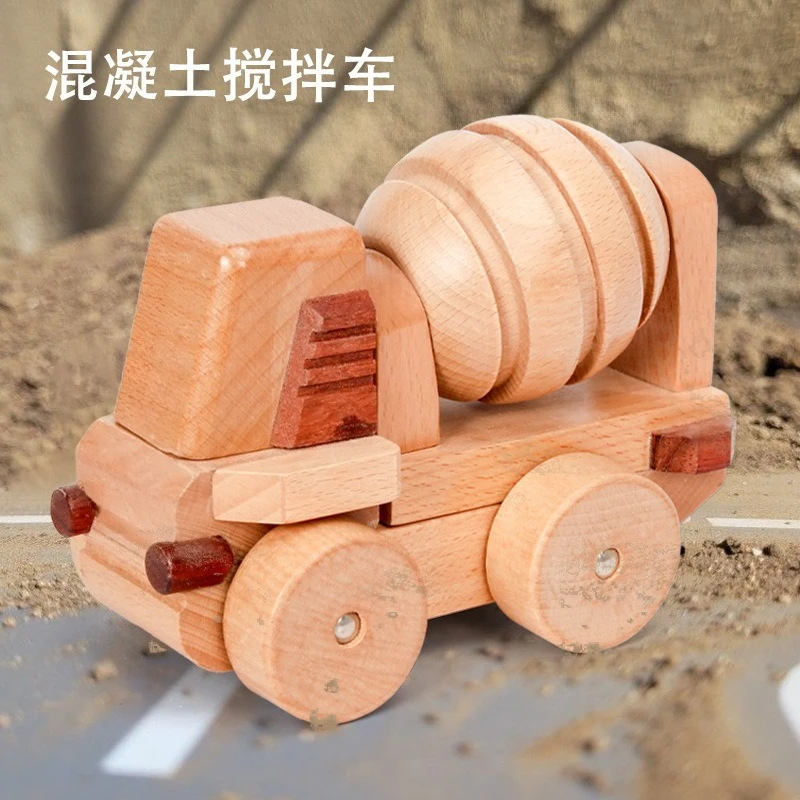 Beech Wooden Magnetic Building model Set Engineering Vehicle Aircraft Assembly Puzzle Educational