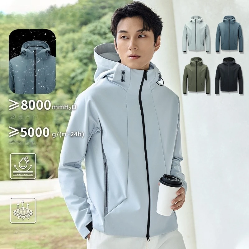 

New Outdoor Windproof & Waterproof Breathable Fleece-Lined Softshell Jacket - Versatile Casual Outerwear for Men/Women Camping