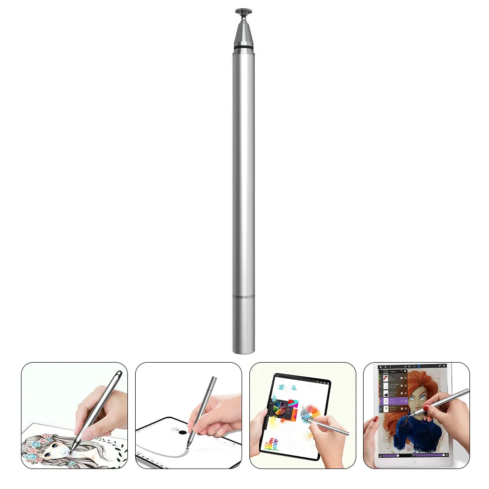

Universal Metal Capacitive Disc Stylus Pen for Touch Screen Tablets and Smartphones High Sensitivity Replaceable Silicone Tip