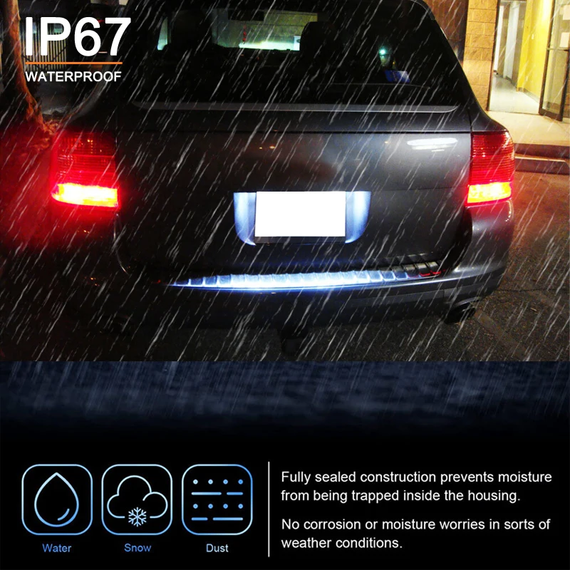 2Pcs LED License Plate Light For VW Tiguan 07-11 Touareg 02-10 Passat B5.5 Bora Porsche Cayenne 955/957 Number Plate Lamp - Image 6