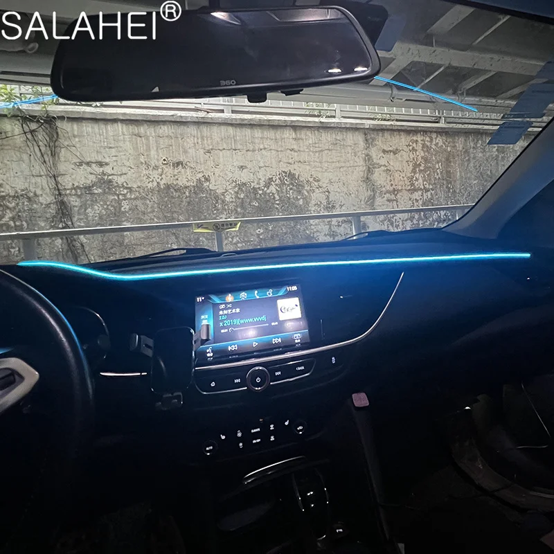 USB Car LED Ambient Light 64 Colors Acrylic Strips Dashboard Lights RGB Car Interior Hidden App Remote Control Atmosphere Lamp