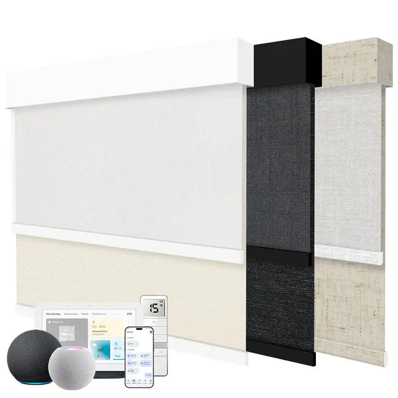 Premium Dual Layer Roller Shades Blackout Sheer Blinds Day Night Custom Size UV Protection Energy Saving for Window