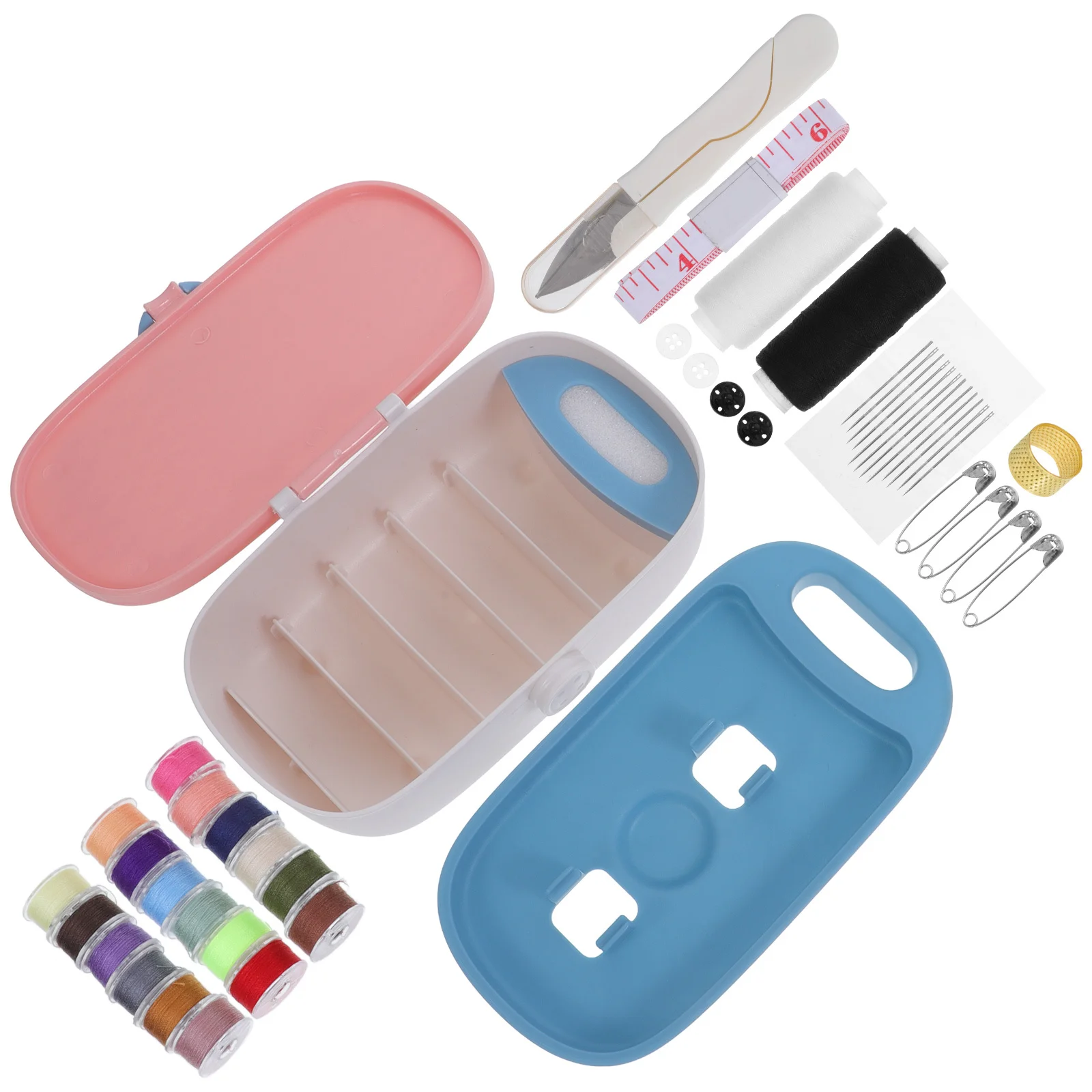 

Sewing Kit Portable Compact Box Travel Home Mini Organizer Sewing Essentials Thread Needle Beginner Repair Supplies