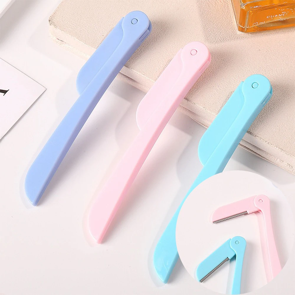 3 pçs rosto dobrável sobrancelha navalha afiada portátil lâminas faciais trimmer shaper conjunto de ferramentas de maquiagem