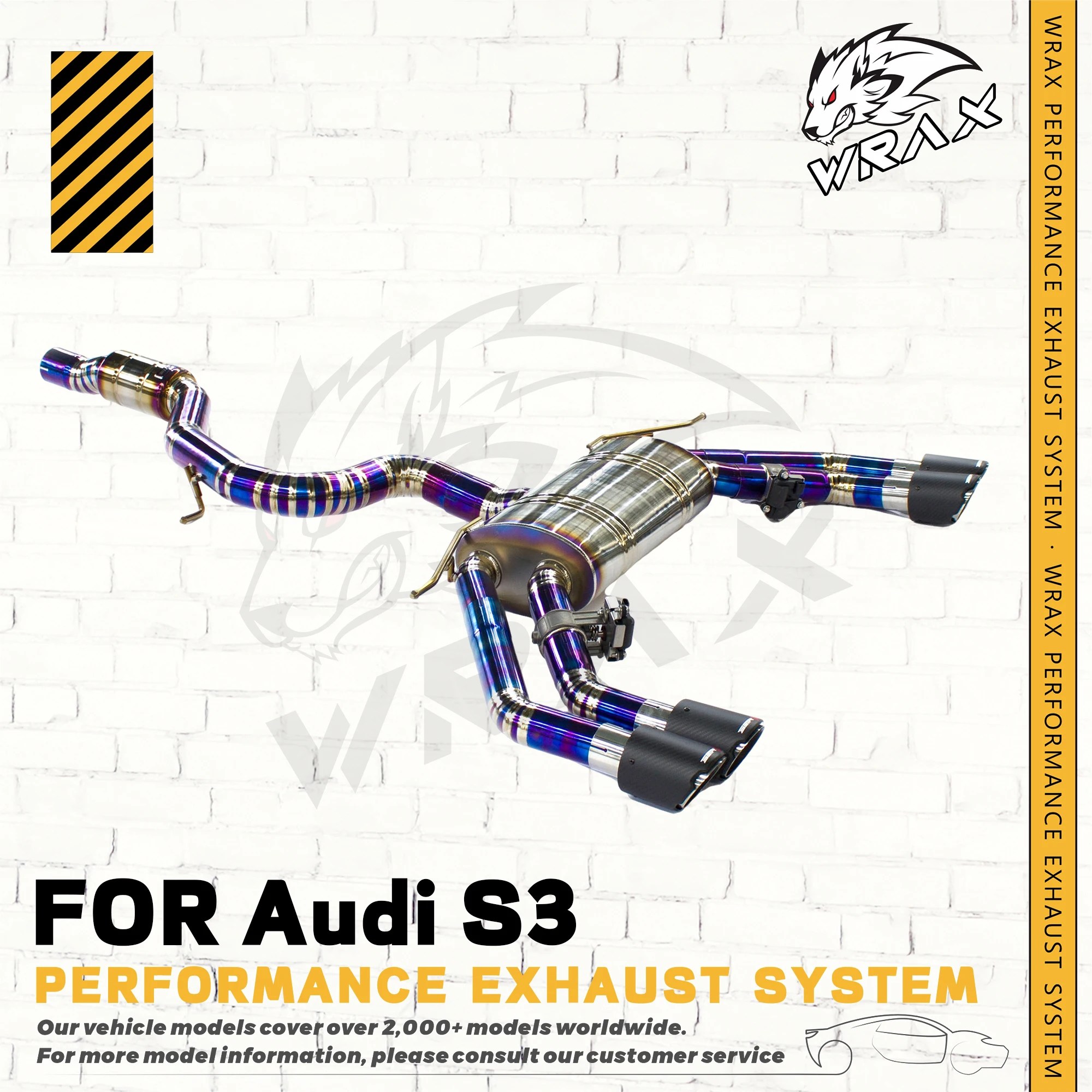 

WRAX Exhaust Pipe for AUDI S3 2,0 T 2015-2023 Exhaust Control Valve System Automotive Accessories Exact Fit Replacement Catback