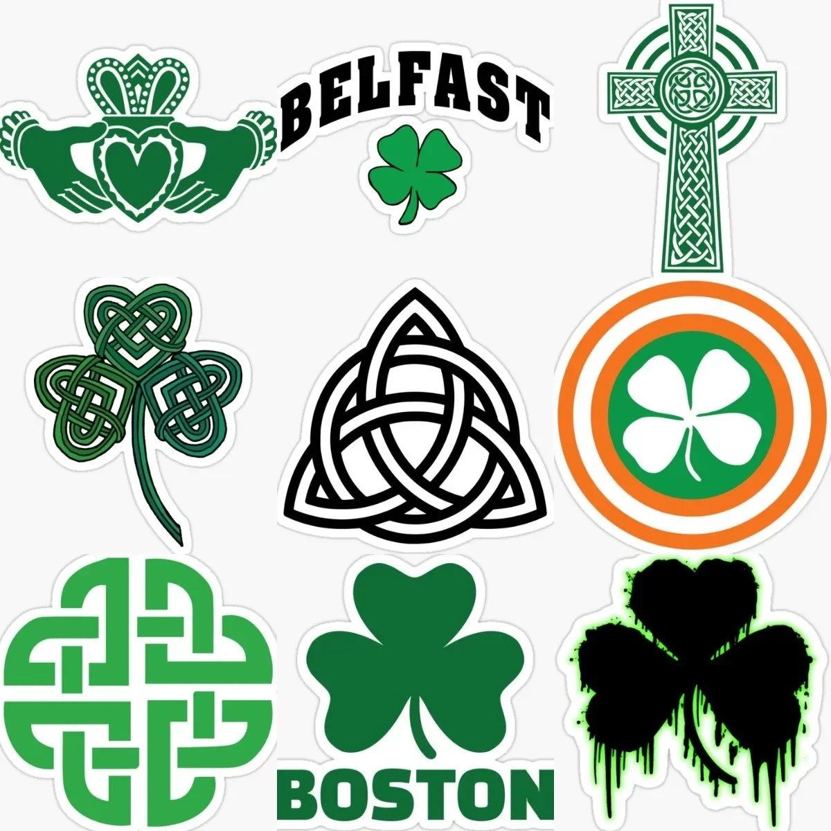 Ireland Flag Map Emblem Clover Creative Stickers Camper Motorcycle Laptop Car Window Truck Bicycle Wall Table Decal Assecories