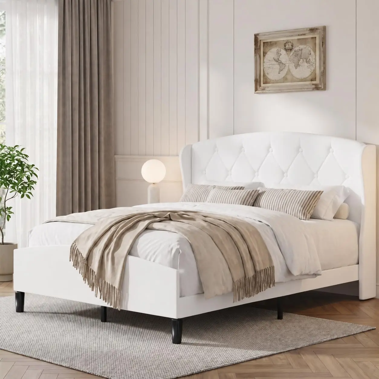 Queen Upholstered Bed Frame With 53