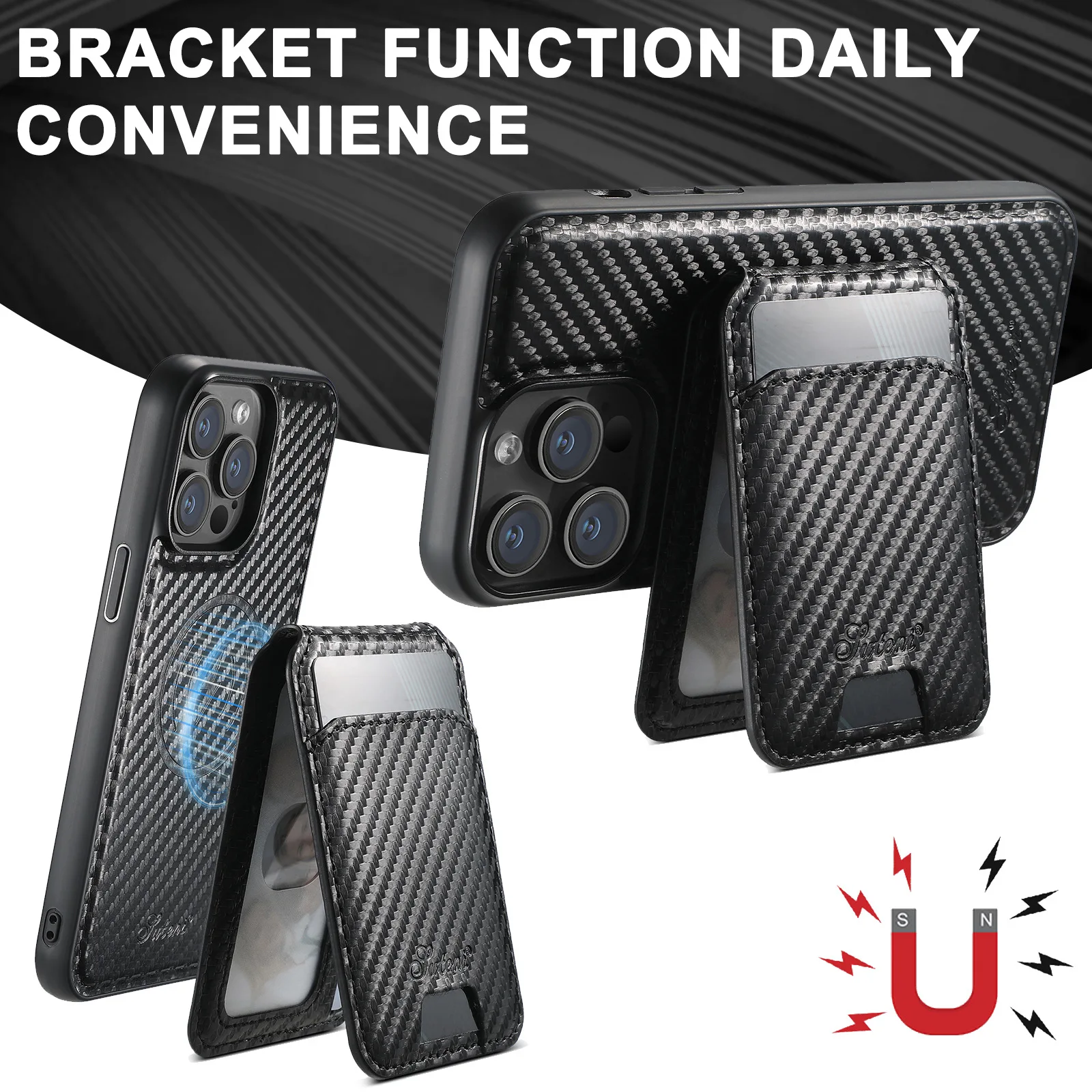 

Магнитный чехол MagSafe с беспроводной зарядкой для iPhone 17, Pro Max 13, 12, 14, 15, 16 Pro Max Plus, кожаный чехол-держатель для карт-бумажника