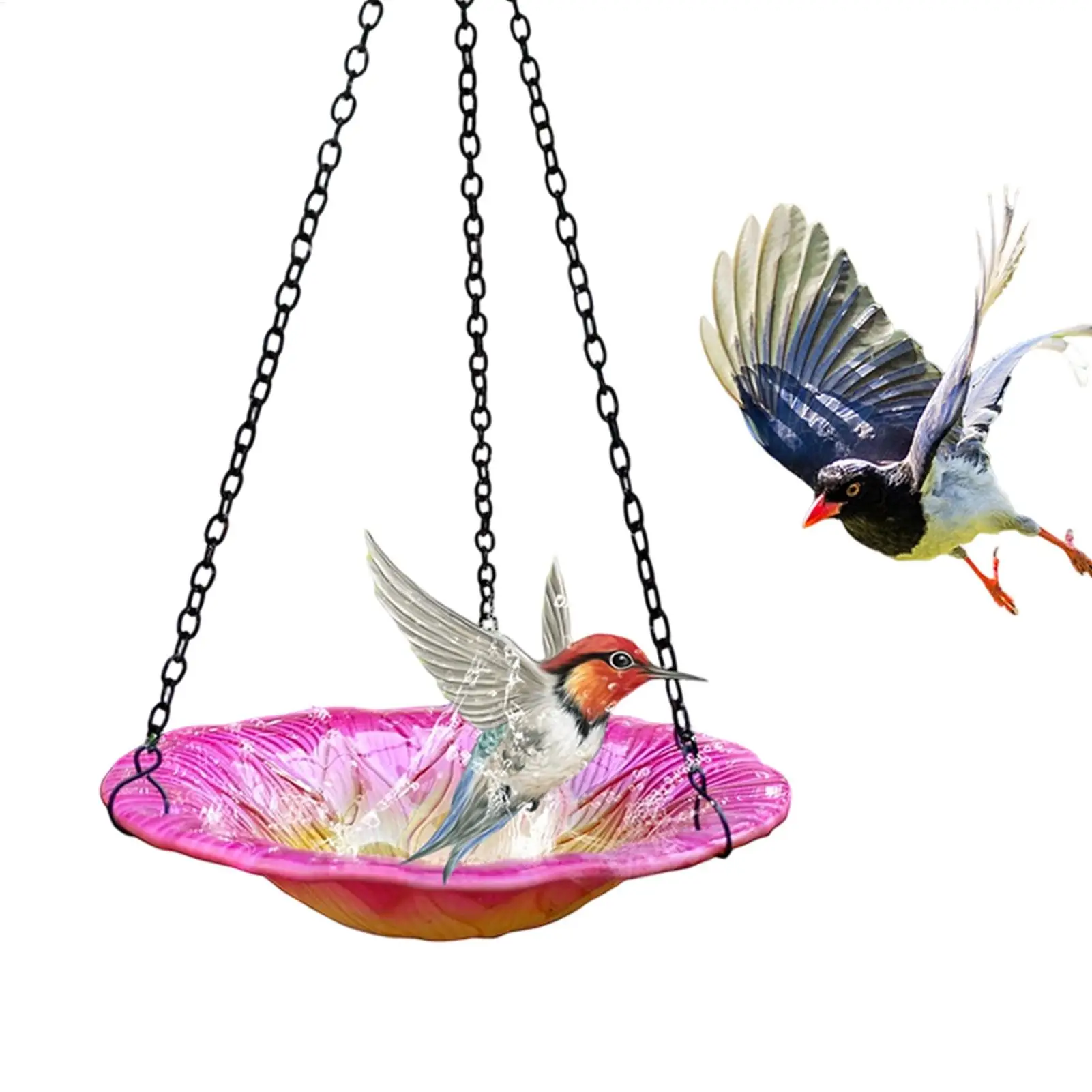 

Bird Bath Flower Shape 8 Inches Suspending Birdbath Basin For Lawn Backyard Patio Wildlife Outdoor Yard Balcony Nature