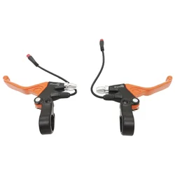 Electric Scooter Brake Lever with Rearview Mirror Seat, Right and Left, Orange, Yellow