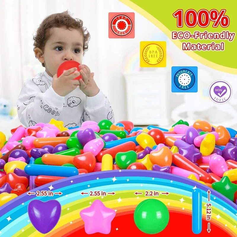 Soft Colored Plastic Balls for Ball Pit BPA Free Colorful Plastic Balls Ocean Ball Baby Playpen Tent Pool Balls for Kids Games