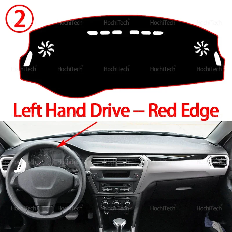 Auto-Armaturenbrett-Abdeckung, vermeiden Sie Lichtpolster, Instrumententafel-Matte, Teppiche, Armaturenbrett-Abdeckung für Peugeot 301 2012 2013 2014 2015–2019 – Detail 9