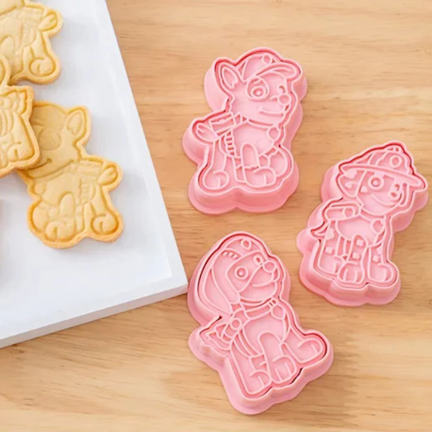 Paw Patrol Anime Figure Cookie Mould Set - Plastic DIY Baking Frosting Crackers Press Mold Cutter for Cartoon Cake Tooling view 2
