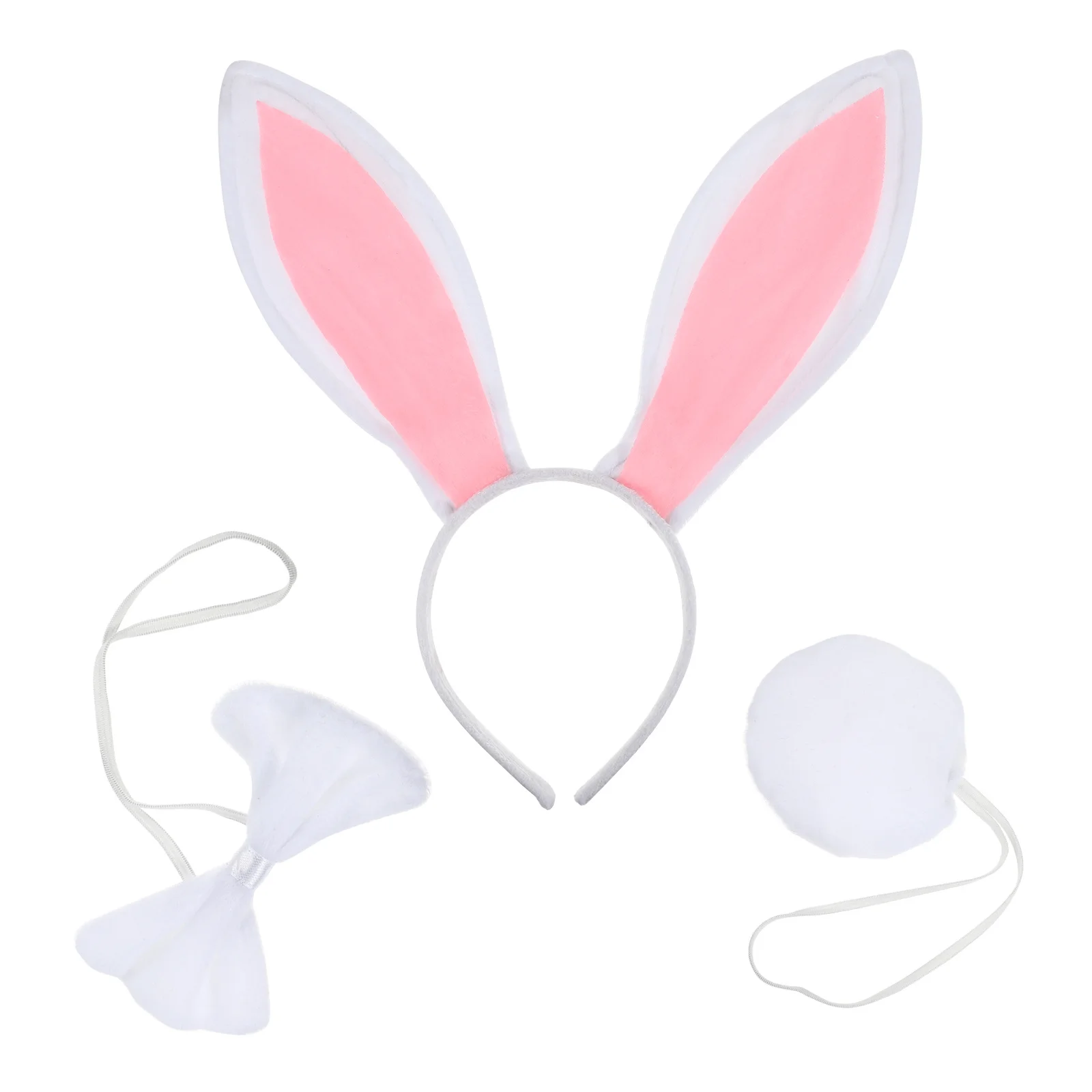 3pcs Rabbit Ear Set Bunny Headdress Cosplay Hair Hoop Easter Masquerade Kids Rabbit Ear Headdress Accessories