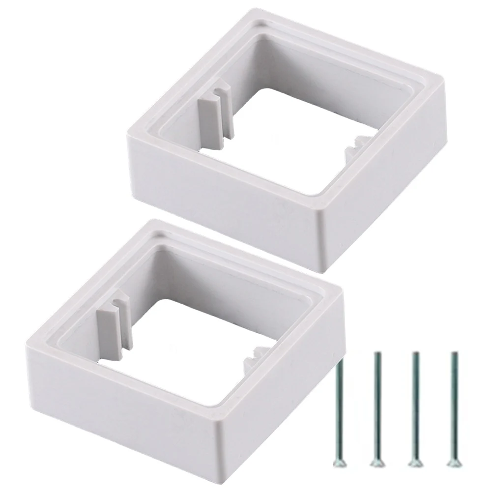 2pcs 30MM Single Socket Spacer Square Spacer Single Socket Spacer 1 Gang Frame White Box Plate Cover With 50mm Screws