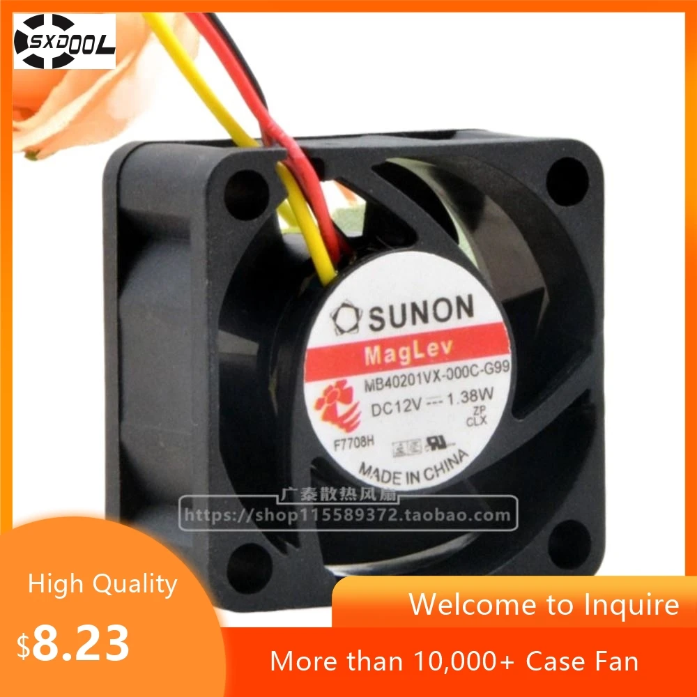 

4020 40mm Fan For SUNON MB40201VX-000C-G99 40x40x20mm 12V 0.11A 8200RPM 10.8CFM Micro Cooling Fan
