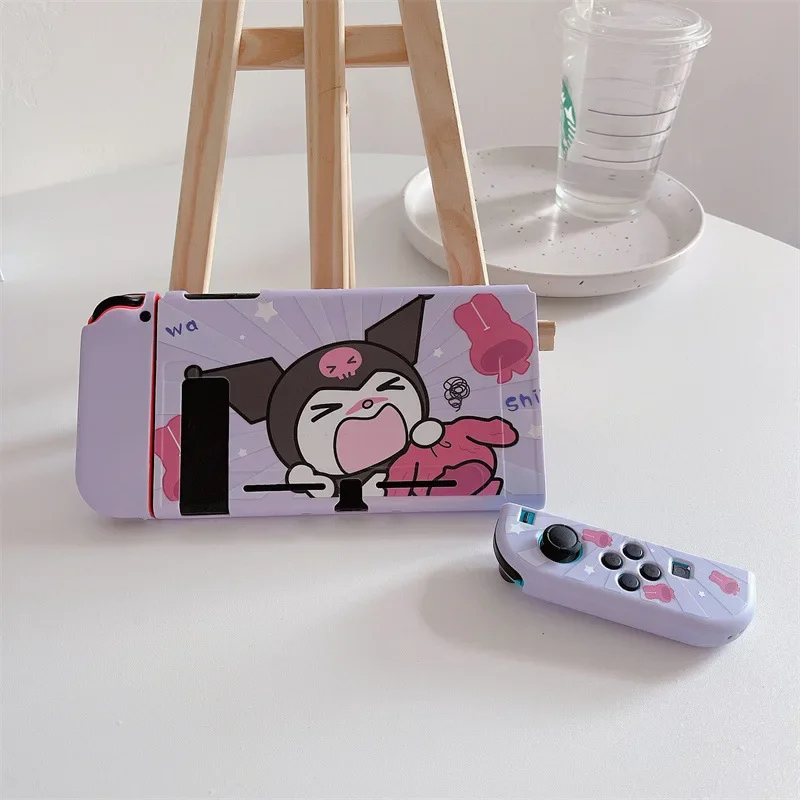 Sanrios Kuromi Nintendo Switch funda Oled consola de juegos funda protectora anticaída carcasa suave exquisito pintado regalo de novia