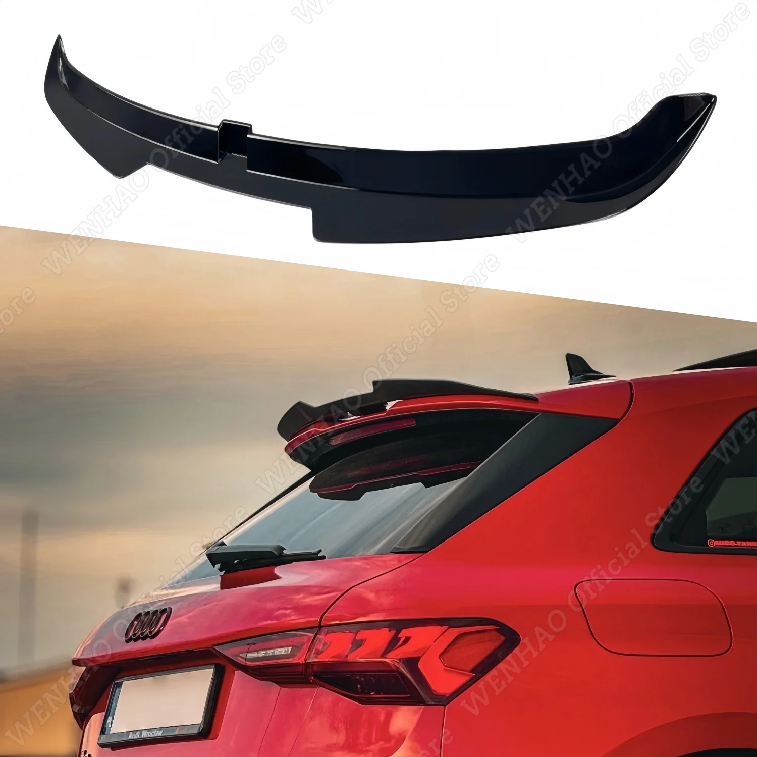 For Audi A3 S-Line S3 RS3 8Y 5Door Sportback 2020-2024 Maxton Style Rear Roof Spoiler Splitter Rear Trunk Cap Car Accessories