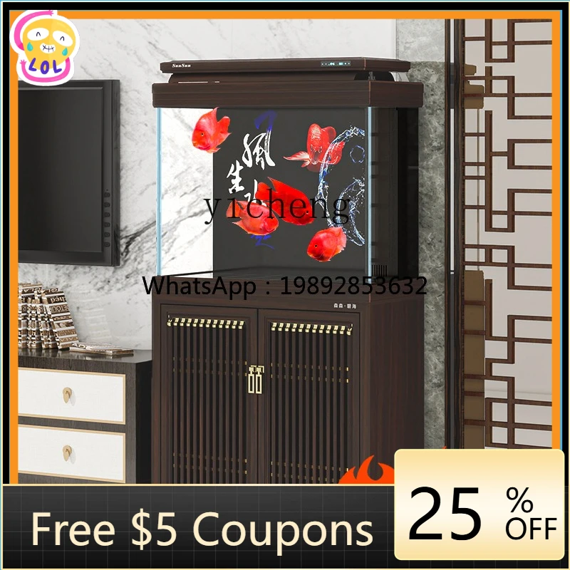 

AB new Chinese ultra-white fish tank living room large glass intelligent ecological bottom filter dragon fish tank aquarium