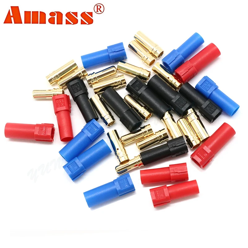 XT150 Connector Amass 6mm Bullet  Adapter Male Female Plug Set 130 High Rated Amps for FPV Drone RC LiPo Battery (3Pairs )