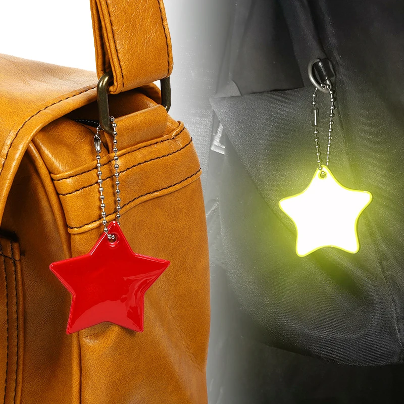 Star Shaped Children’s Safety Reflective Gear Stylish Pendant Keychain Reflector for Bag Wheelchair 11-color